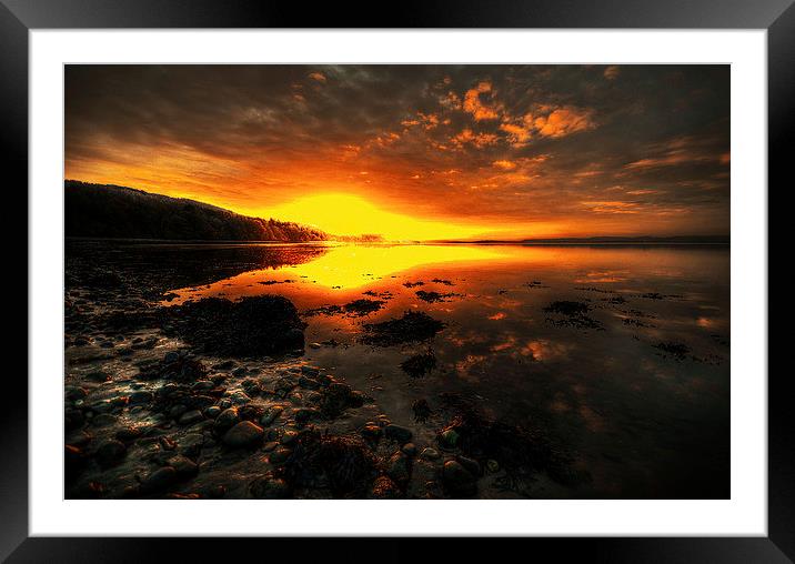Fire in the sky Framed Mounted Print by Lorraine Paterson