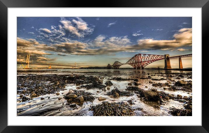  Forth Bridges from the beach Framed Mounted Print by Lorraine Paterson