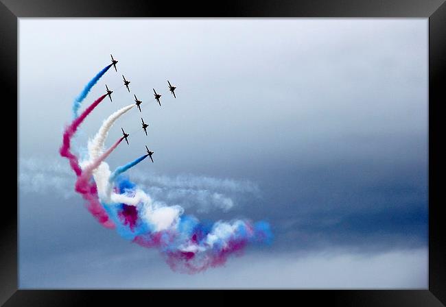 Red arrows flyby Framed Print by mazza and beksa beksa