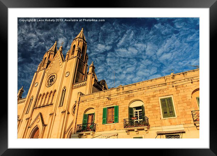 Church in the clouds Framed Mounted Print by Laco Hubaty