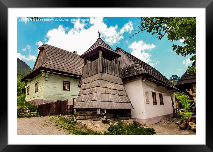 Belfry in Vlkolinec ,Slovakia,Unesco World Heritag Framed Mounted Print by Laco Hubaty