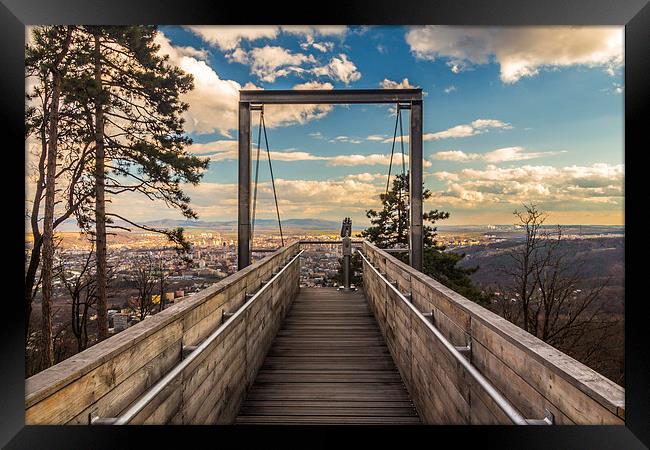 View over the city Framed Print by Laco Hubaty