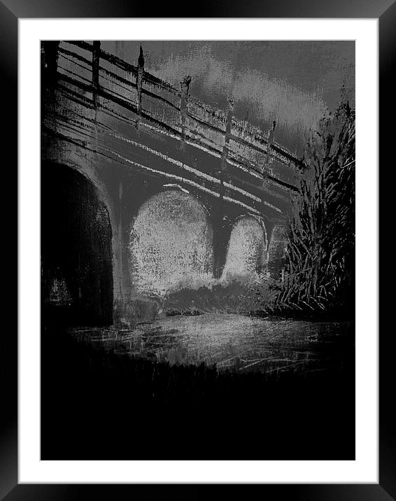 Bridge at Night Framed Mounted Print by Carmel Fiorentini