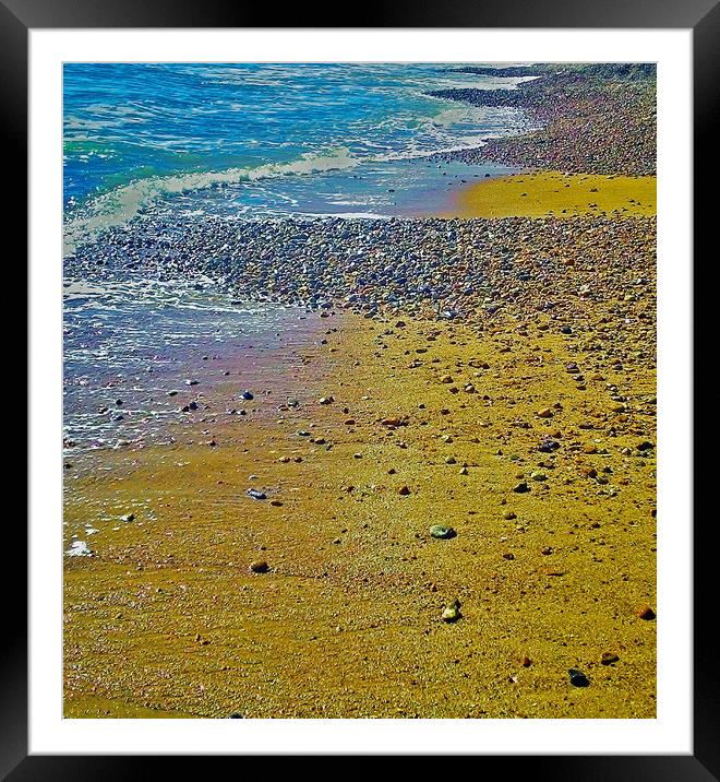 Pebbles Framed Mounted Print by Carmel Fiorentini