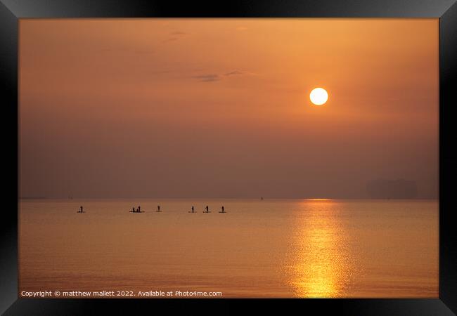 Just Watching the Sunrise Framed Print by matthew  mallett