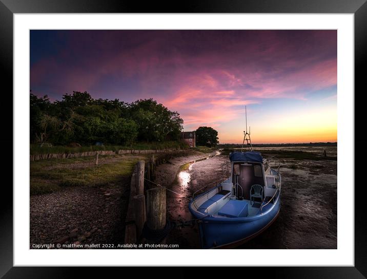 Midsummer Sunset At Landermere Framed Mounted Print by matthew  mallett