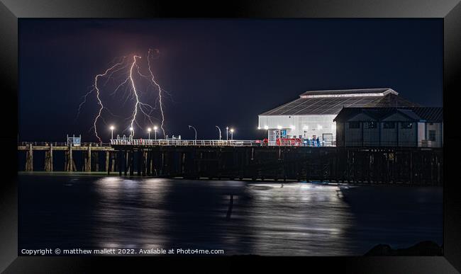  Lightning Strikes Clacton Pier  Framed Print by matthew  mallett
