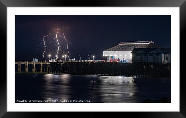  Lightning Strikes Clacton Pier  Framed Mounted Print by matthew  mallett