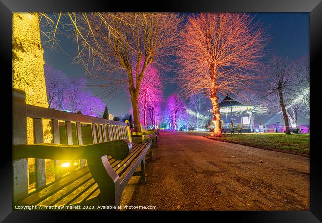 Colchester Castle Park Illuminated Framed Print by matthew  mallett