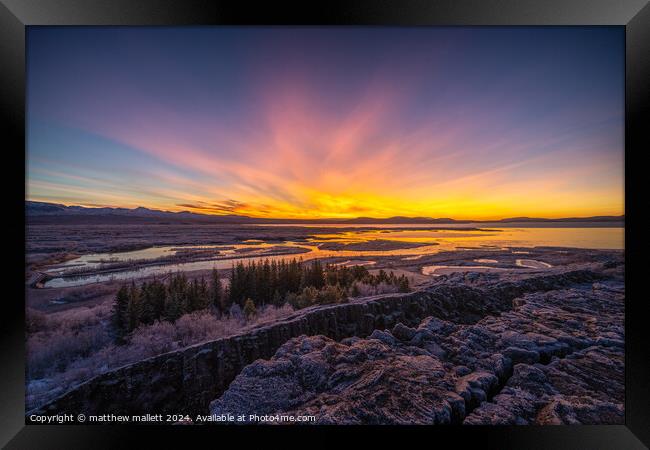 Sunrise in Iceland Framed Print by matthew  mallett