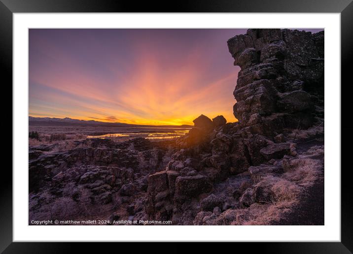 Iceland Winter Sunrise Framed Mounted Print by matthew  mallett