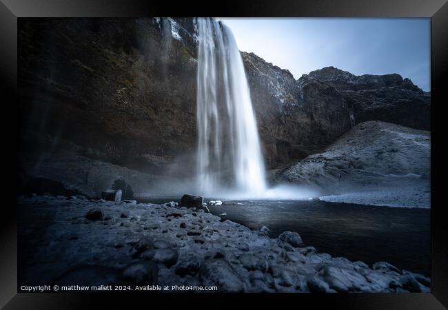 Seljalandsfoss Waterfall Iceland Framed Print by matthew  mallett