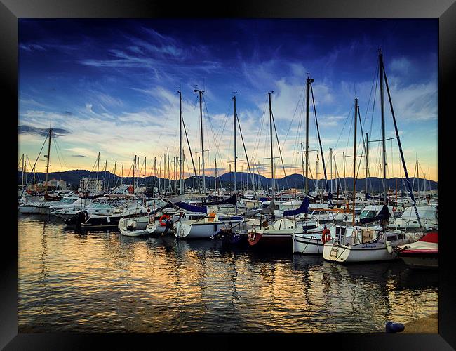 San Antonio Marina Ibiza Framed Print by matthew  mallett