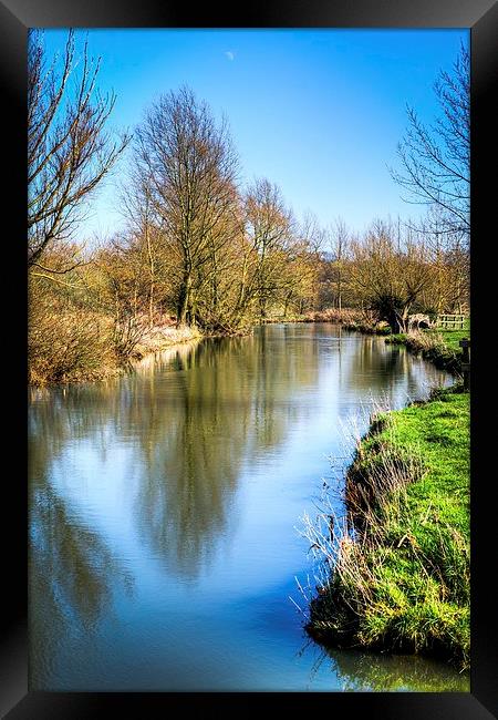 By the Riverbank in Flatford Framed Print by matthew  mallett