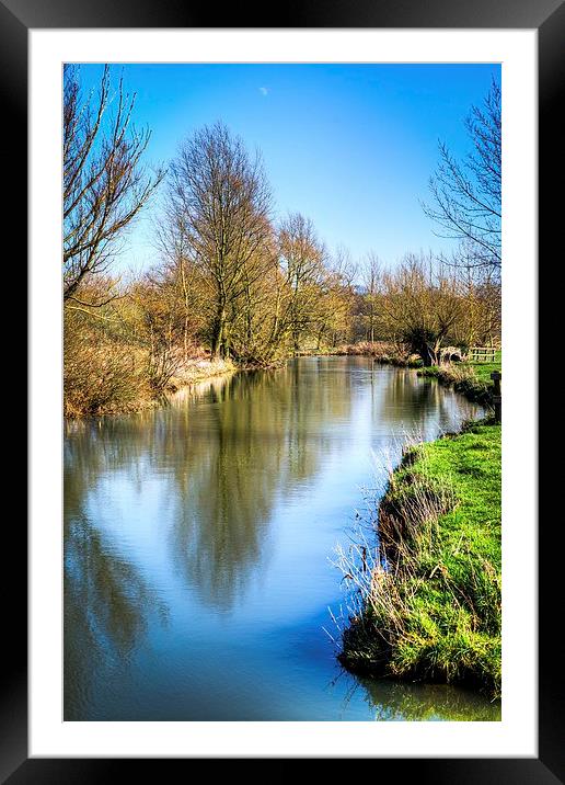 By the Riverbank in Flatford Framed Mounted Print by matthew  mallett