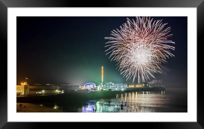 Fun and Fireworks Pier Fashion Framed Mounted Print by matthew  mallett