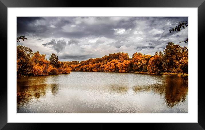 View over the lake Framed Mounted Print by matthew  mallett
