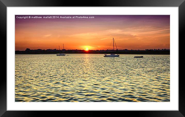  July Sunset Over the Backwaters Framed Mounted Print by matthew  mallett