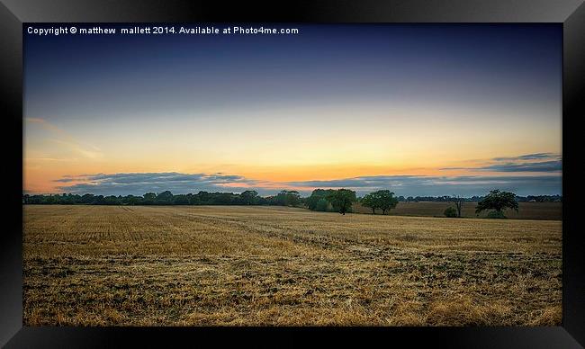  Simple view over the fields Framed Print by matthew  mallett