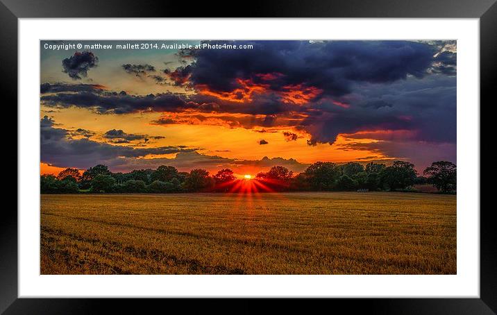 Sunset to end the day Framed Mounted Print by matthew  mallett