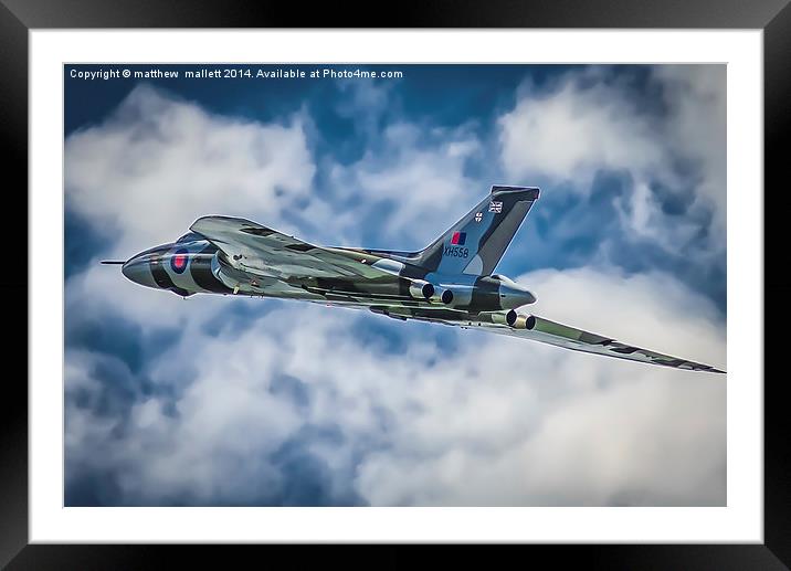  Vulcan Bomber Over The Sea Framed Mounted Print by matthew  mallett