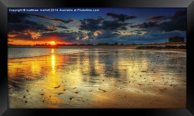  Sunset from West Clacton Beach Framed Print by matthew  mallett