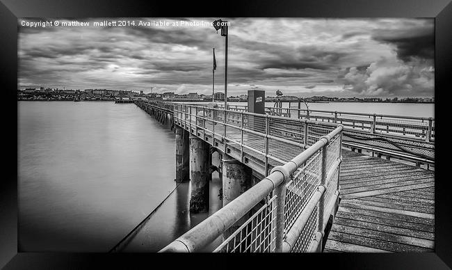  Pier towards the Shoreline Framed Print by matthew  mallett