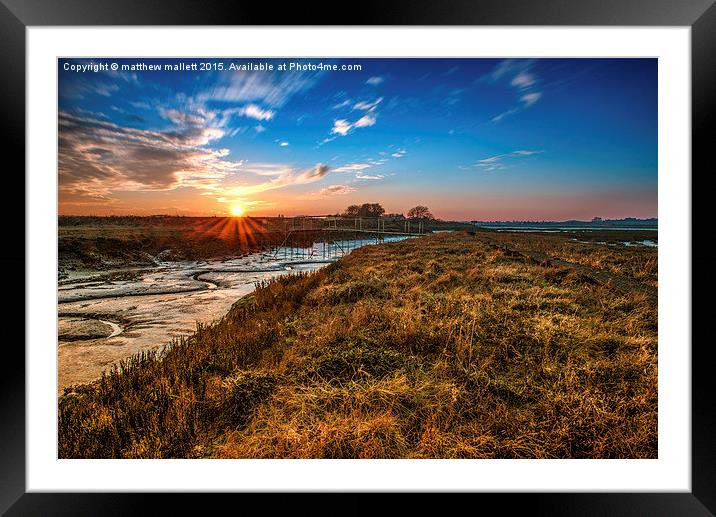  January Sunset at Low Tide Framed Mounted Print by matthew  mallett
