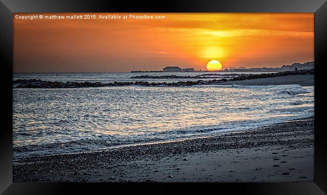  GIant Sun over Clacton on Sea Framed Print by matthew  mallett