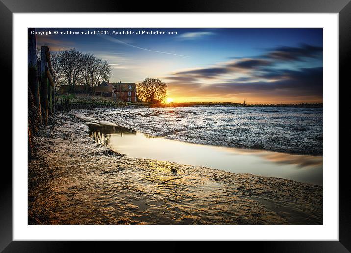  Landermere Quay February Sunset Framed Mounted Print by matthew  mallett