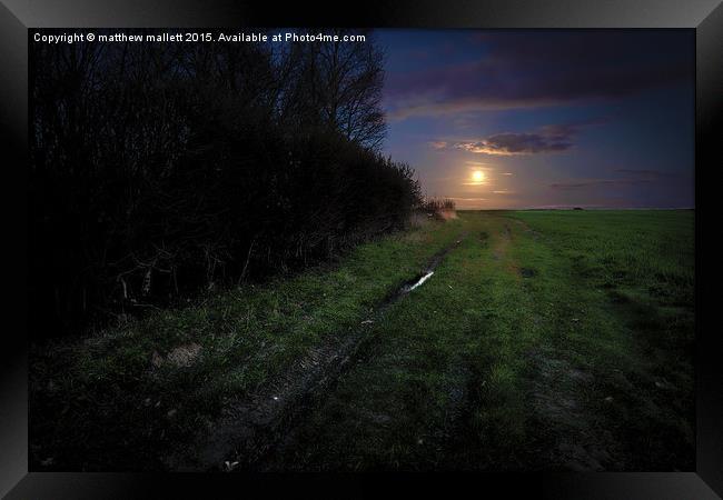  Pathway to the Rising Moon Framed Print by matthew  mallett