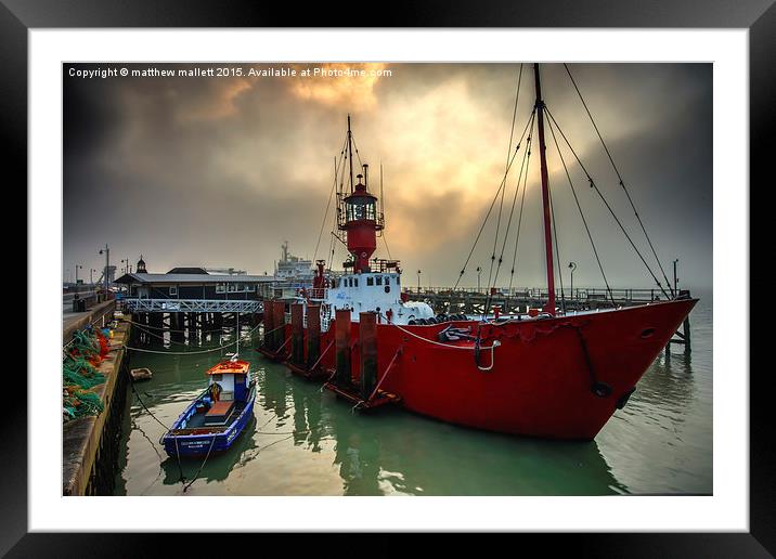 Halfpenny Pier Lightship Gap In The Fog  Framed Mounted Print by matthew  mallett