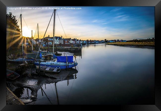  Peaceful Essex Rowhedge at Sunset Framed Print by matthew  mallett