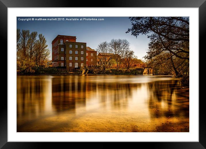  A moment in time at Dedham Mill Framed Mounted Print by matthew  mallett