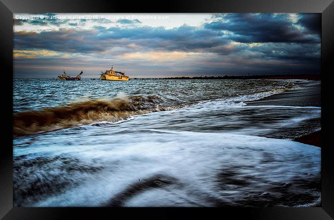  Wild Day on the Essex Coast Framed Print by matthew  mallett