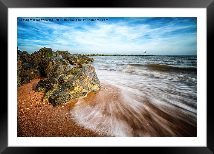  Incoming Wave on Ebb Tide Framed Mounted Print by matthew  mallett