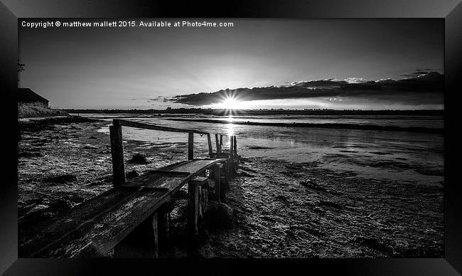  Landermere Quay Black and White Sunset Framed Print by matthew  mallett