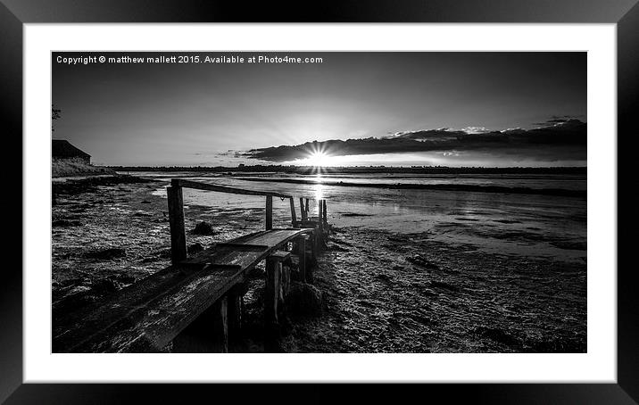  Landermere Quay Black and White Sunset Framed Mounted Print by matthew  mallett