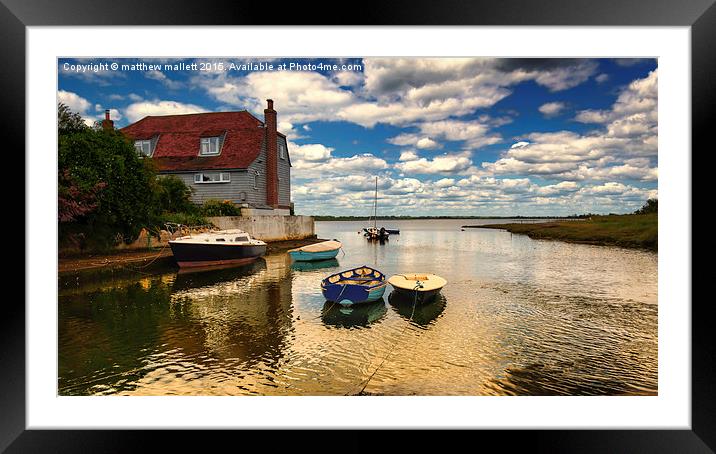 Reflective Moment at the Quay  Framed Mounted Print by matthew  mallett