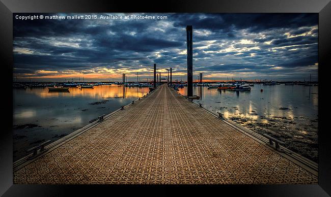  Walkway to the boats at West Mersea Framed Print by matthew  mallett
