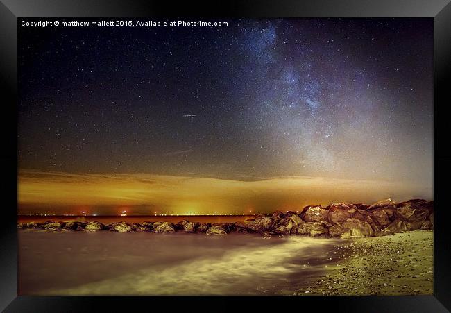  Lights Of Milky Way Over Gunfleet Windfarm 2 Framed Print by matthew  mallett