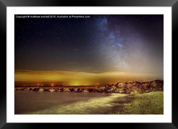  Lights Of Milky Way Over Gunfleet Windfarm 2 Framed Mounted Print by matthew  mallett