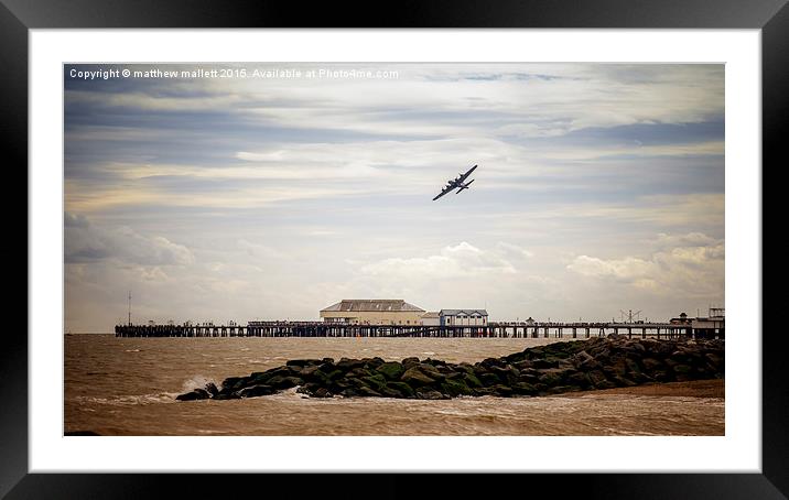  Flying Fortress Over Clacton Pier Framed Mounted Print by matthew  mallett