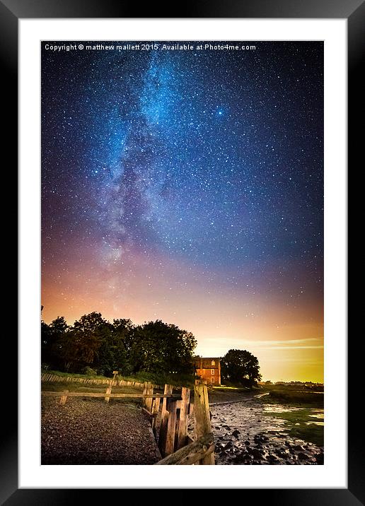 Milky Way Over Landermere Quay  Framed Mounted Print by matthew  mallett