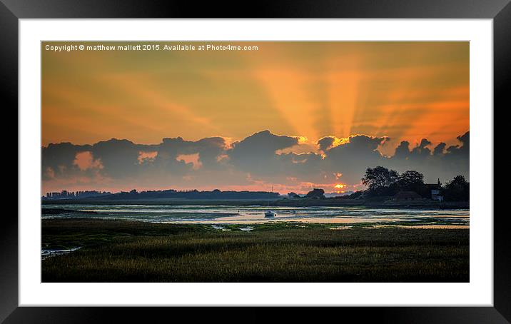  First Moments Of The Sun Framed Mounted Print by matthew  mallett