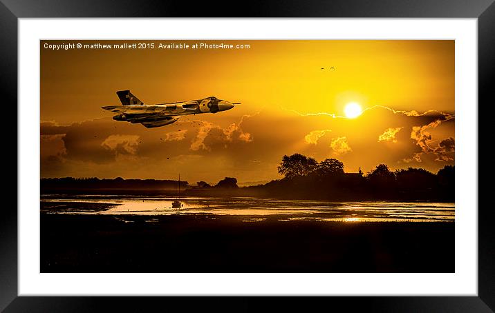  As The Sun Sets On The Vulcan Bomber Framed Mounted Print by matthew  mallett