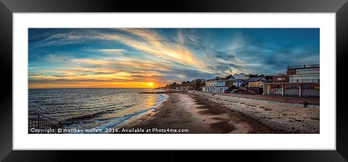 Lonely Beach January Sunset Framed Mounted Print by matthew  mallett