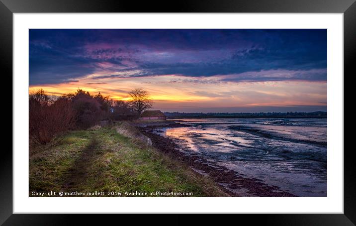 Last Moments On A Backwaters Low tide Framed Mounted Print by matthew  mallett