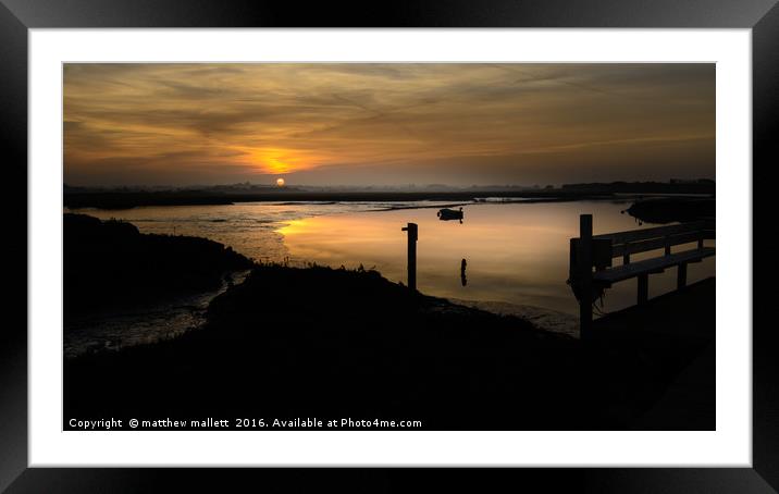 Swallows And Amazons At Sunset  Framed Mounted Print by matthew  mallett