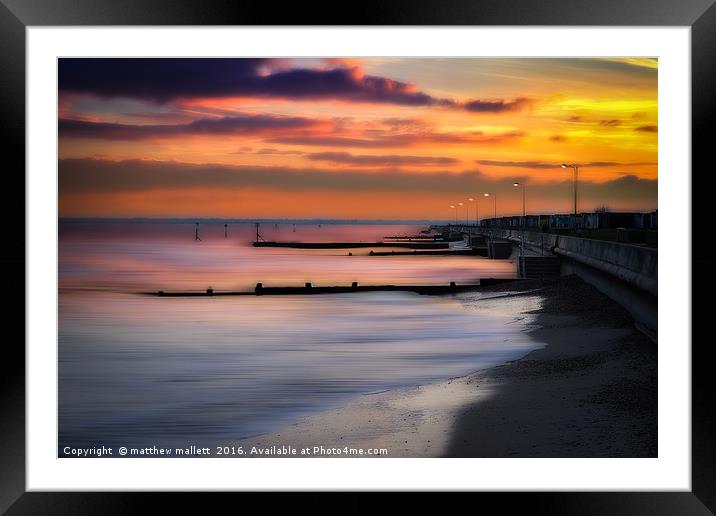 Dovercourt Beach At Sunset Framed Mounted Print by matthew  mallett